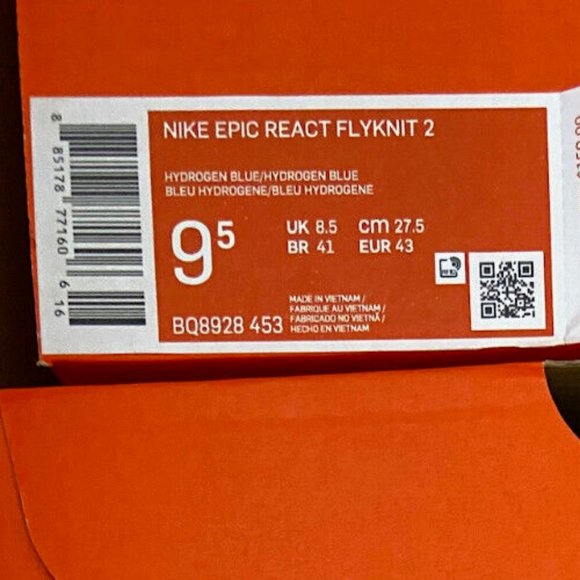 Nike Men's Epic React Flyknit 2 Running Shoes Hydrogen Blue Size BQ8928-453 - Picture 12 of 15